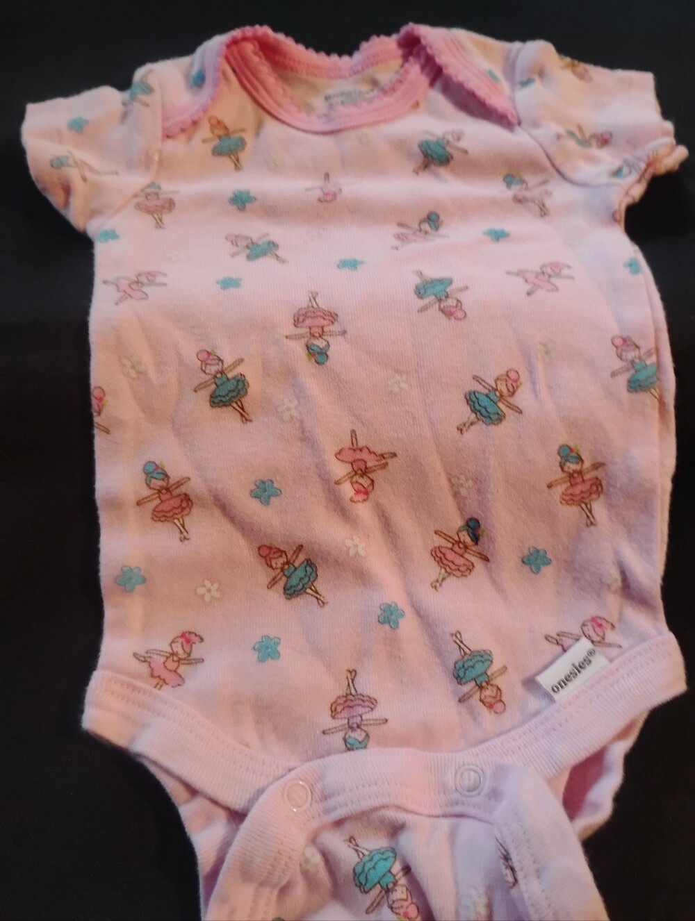 Gerber Pink Ballerina Print One-Piece Bodysuit